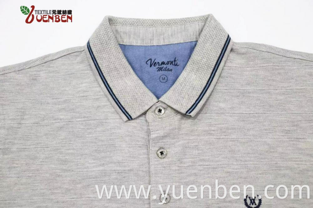 100%Cotton Jacquard Fabric With Jacquard Collar Men Shirt